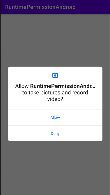 asking camera Runtime permission